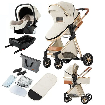 3-in-1 Lightweight Stroller - Carriage, Bassinet