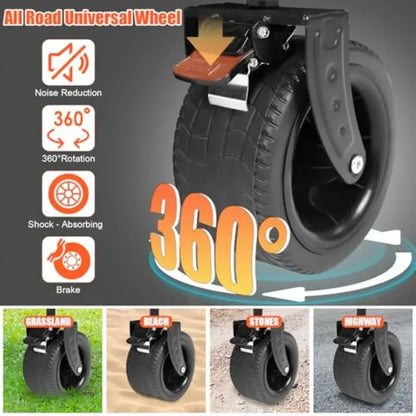 Foldable Wagon Cart with Aluminum Table 