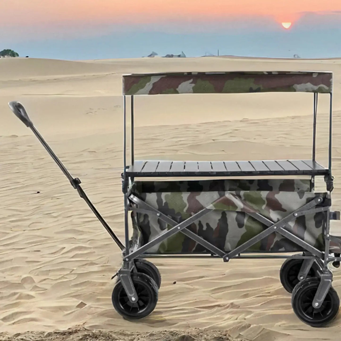 Folding Wagon Cart with Table & Canopy 