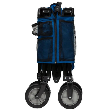 Foldable Camping Wagon with Telescoping Handle - Heavy Duty Steel Frame