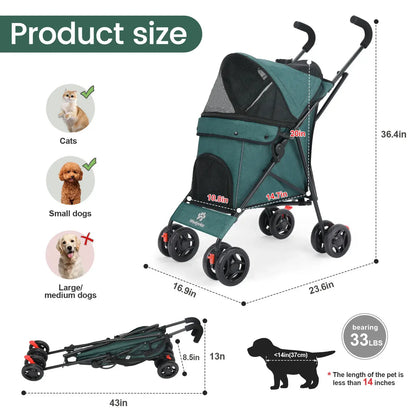 Lightweight Pet Stroller - Foldable
