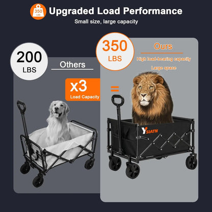 Collapsible Wagon Cart with 350lbs Weight Capacity