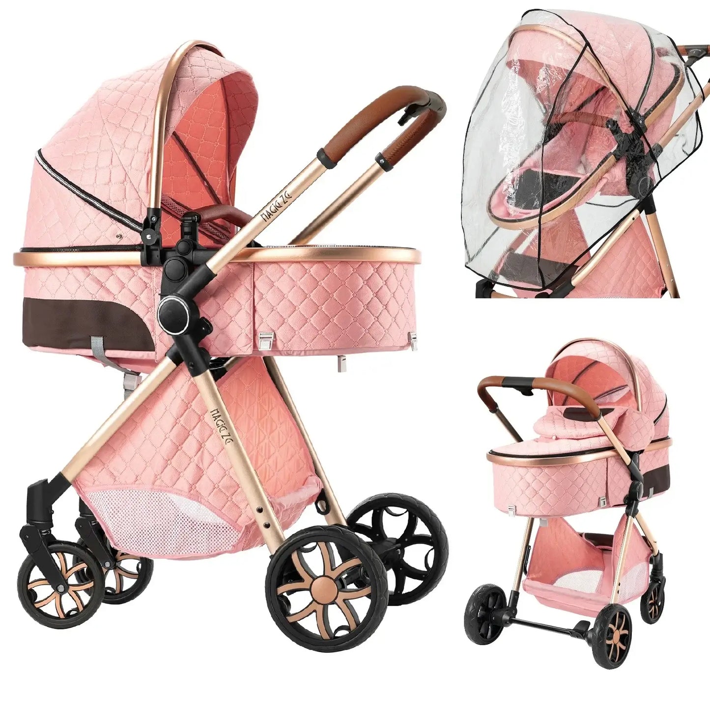 3-in-1 Lightweight Stroller - Carriage, Bassinet