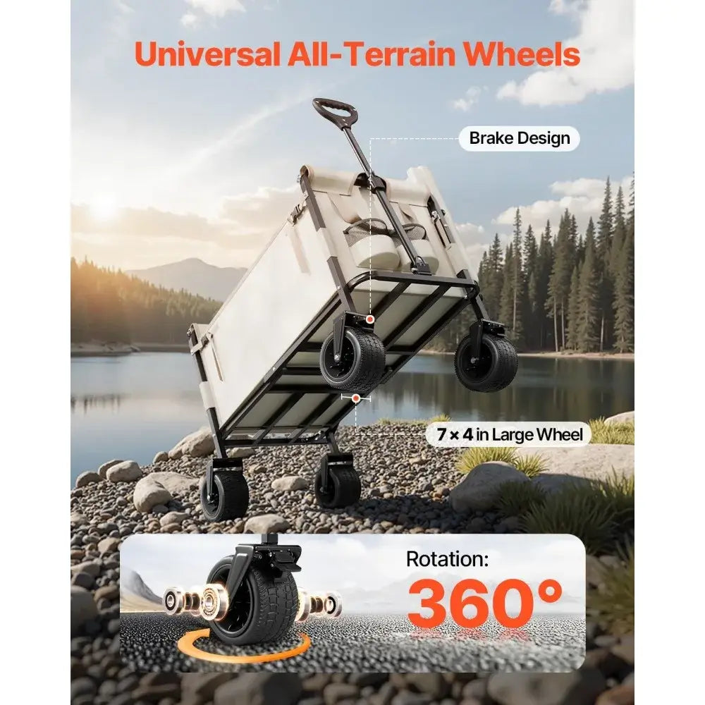 Foldable Beach Wagon Bench - 550LBS Capacity, Converts to Bench