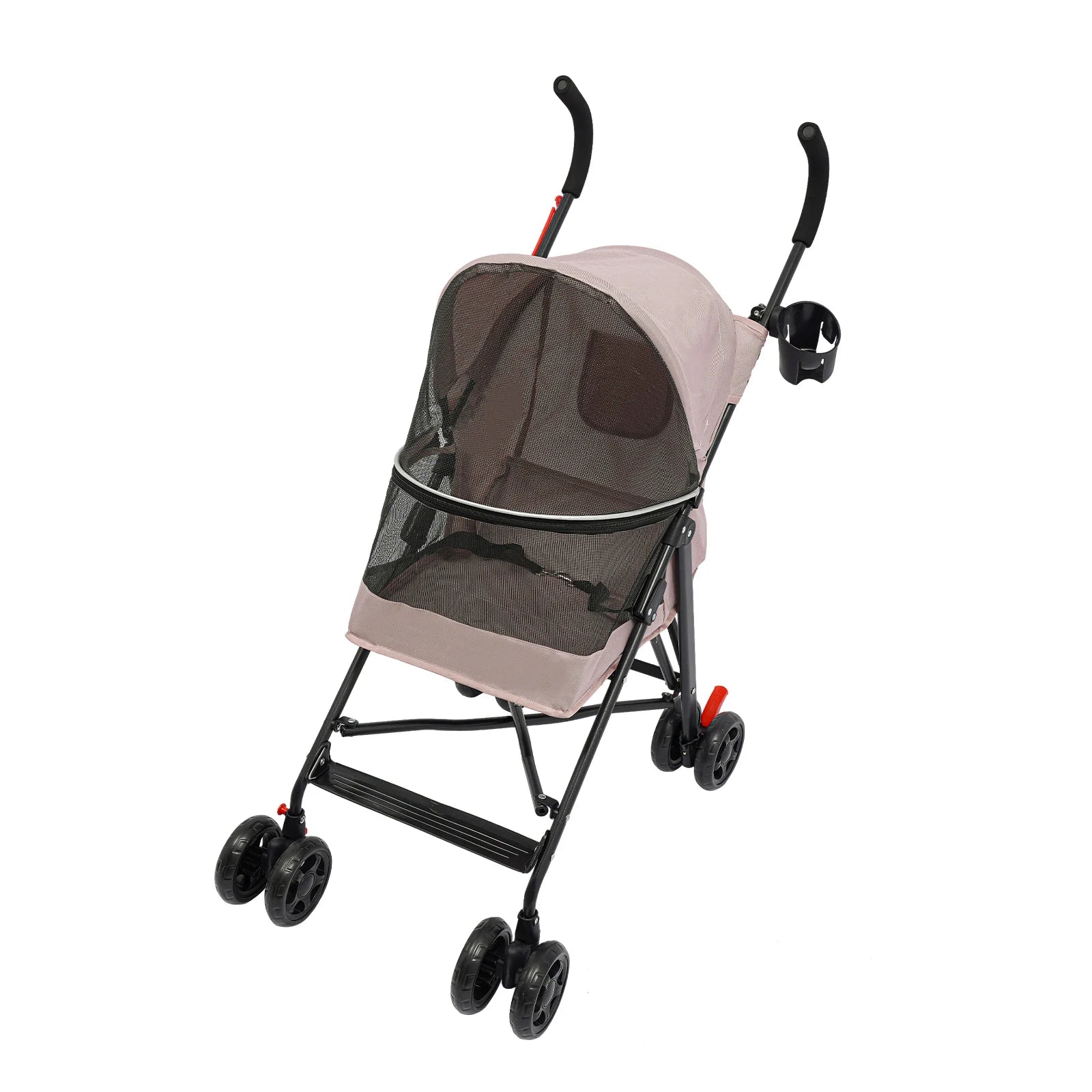 Pet Stroller for Small Pets, Lightweight Foldable with 360° Wheels, Safety Leash