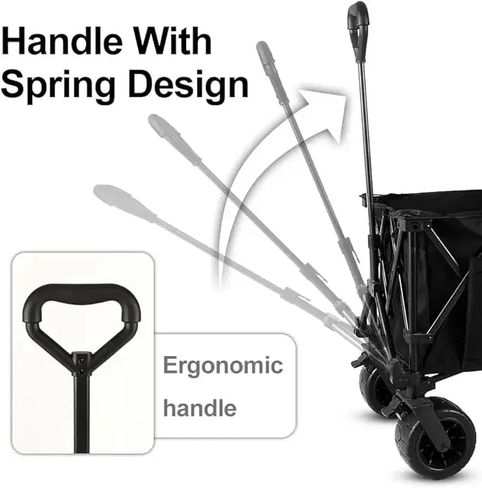 Collapsible Wagon Cart, Large Capacity, All-Terrain Wheels Heavy Duty