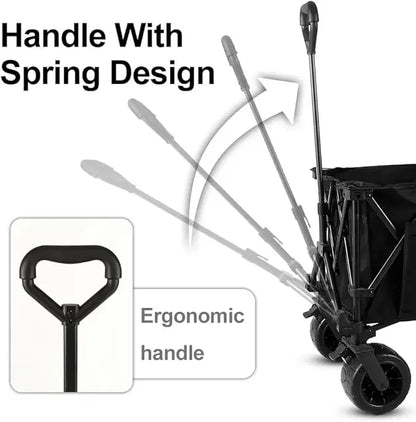 Collapsible Wagon Cart, Large Capacity, All-Terrain Wheels Heavy Duty