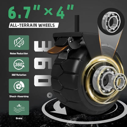Collapsible Heavy Duty Wagon with All Terrian Wheels, 440Lbs Foldable Utility, Camping, Park Wagon Cart with Table & Shovel for Beach - all terrain