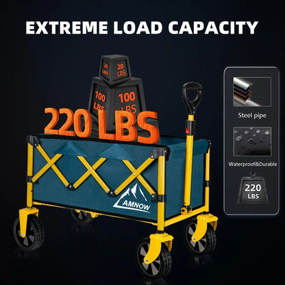 Folding Wagons Carts with Silent Universal Wheels
