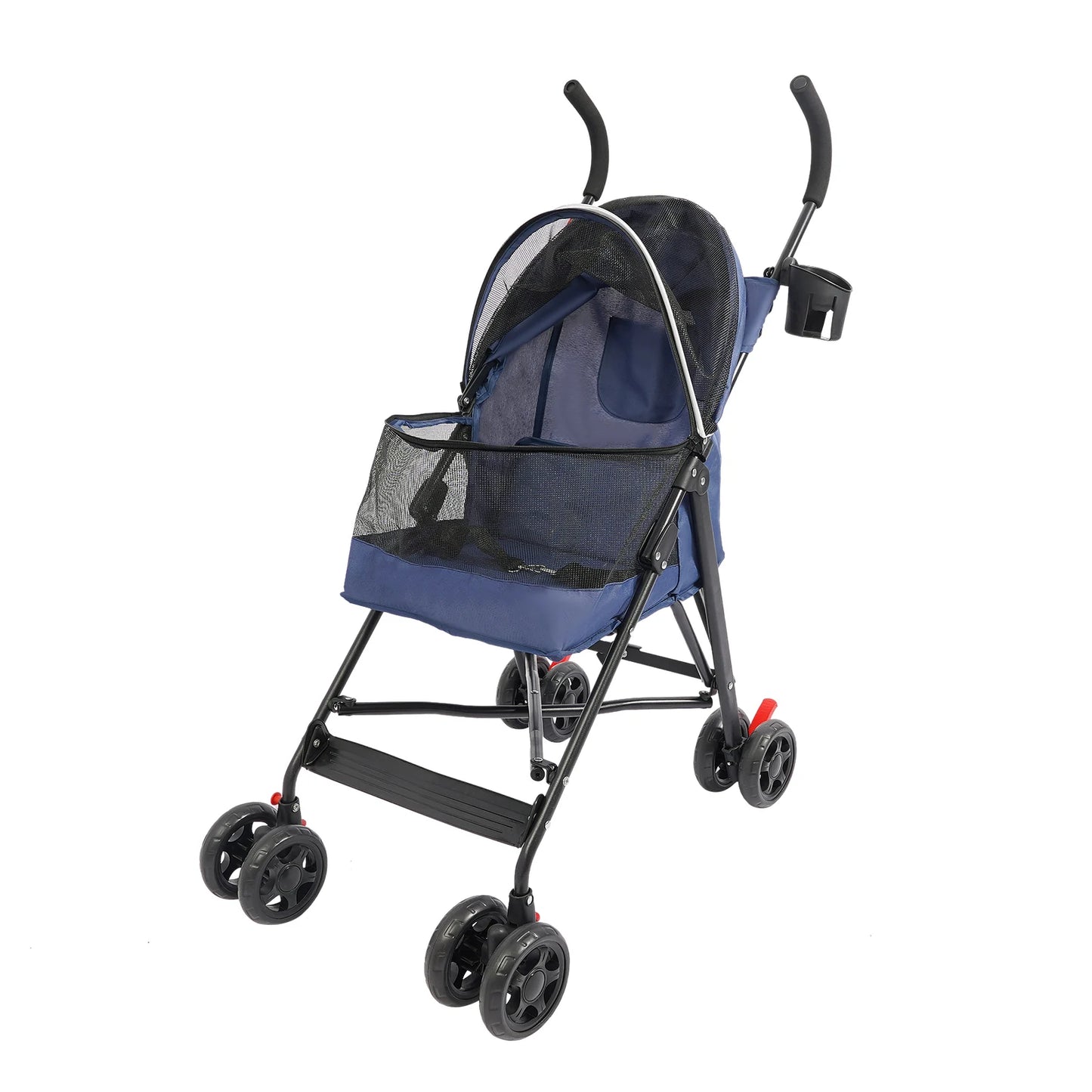 Pet Stroller for Small Pets, Lightweight Foldable with 360° Wheels, Safety Leash