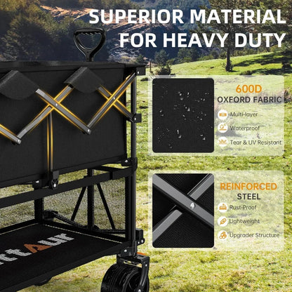 Foldable Double Decker Wagon  Extra Long 50-Inch