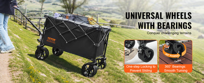Collapsible Folding Wagon with All-Terrain Wheels