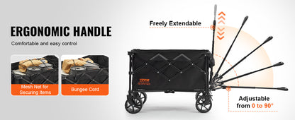 Collapsible Folding Wagon with All-Terrain Wheels